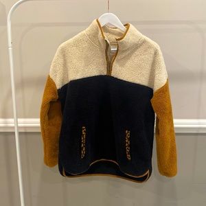 Time and Tru Cozy Quarter Zip Colorblock Sherpa Sweater Size Medium